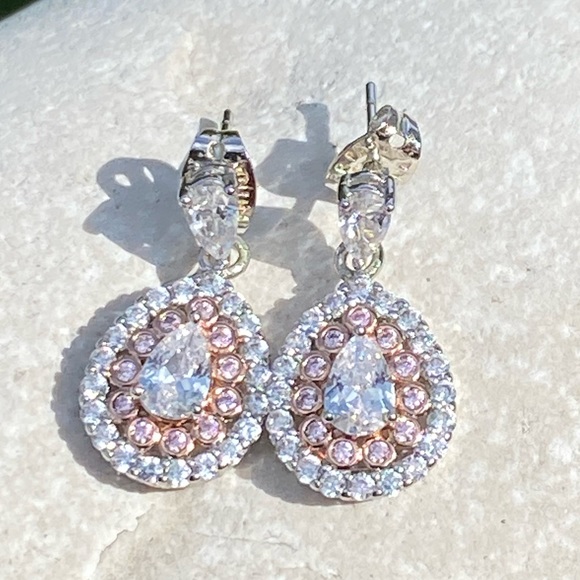 Genuine Crystal gold plated silver drop earrings Kohl’s Chrystina Rose - Picture 11 of 16